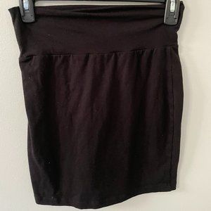 Black Cotton Pencil Skirt